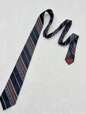 Remington Navy and Brown Striped Men's Silk Tie